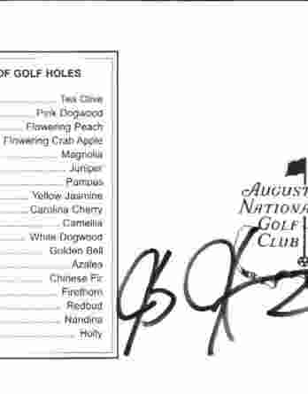 J. B. Holmes authentic signed Masters Score card