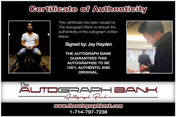 Jay Hayden proof of signing certificate