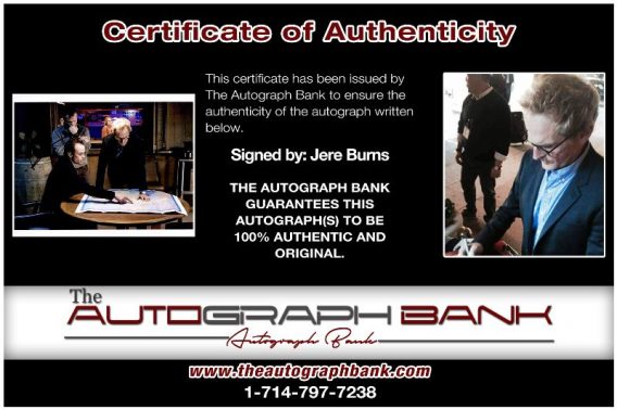 Jere Burns proof of signing certificate
