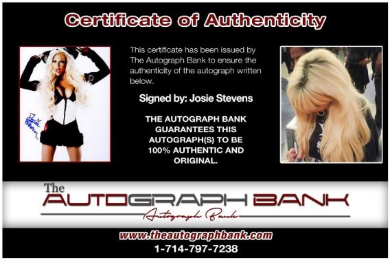 Josie Stevens proof of signing certificate