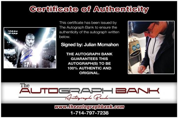Julian McMahon proof of signing certificate