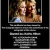 Kathy Hilton proof of signing certificate