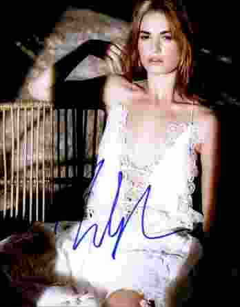 Lily James authentic signed 8x10 picture