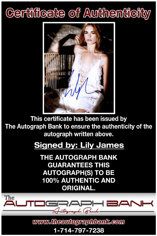 Lily James proof of signing certificate