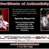 Comedian Margaret Cho proof of signing certificate
