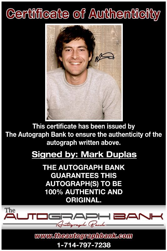 Mark Duplass proof of signing certificate