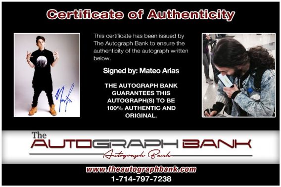 Mateo Arias proof of signing certificate