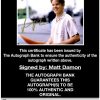 Matt Damon proof of signing certificate