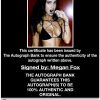 Megan Fox proof of signing certificate