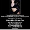 Megan Fox proof of signing certificate