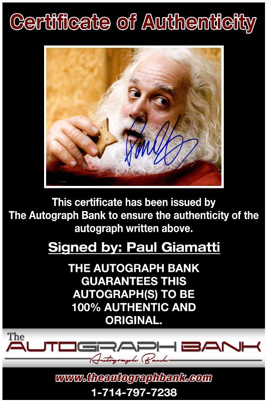 Paul Giamatti proof of signing certificate