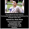 Ruby Rose proof of signing certificate