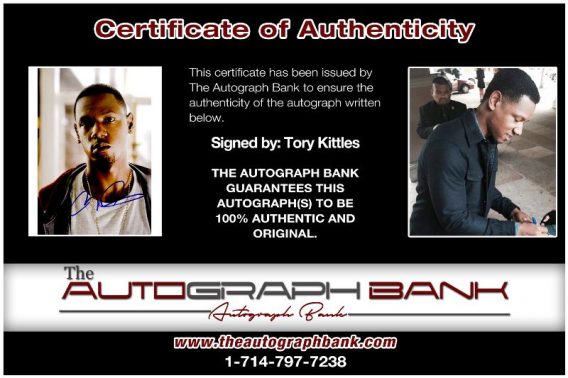 Tory Kittles proof of signing certificate