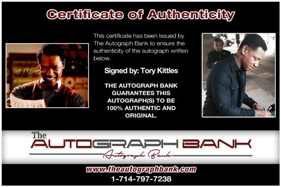 Tory Kittles proof of signing certificate