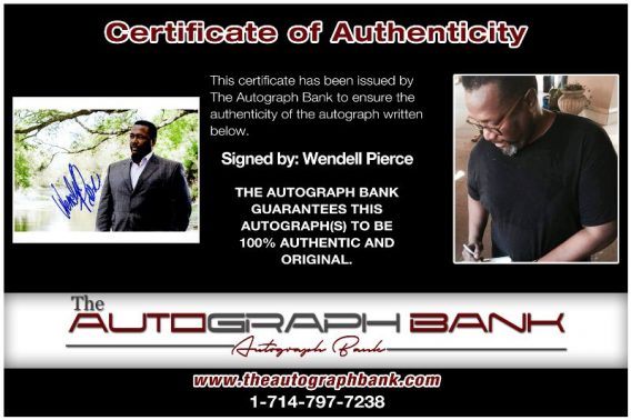 Wendell Pierce proof of signing certificate