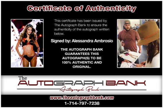 Alessandra Ambrosio proof of signing certificate