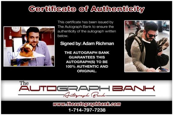 Adam Richman proof of signing certificate