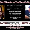 Alice Cooper proof of signing certificate