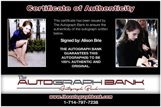 Alison Brie proof of signing certificate