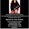 Amy Adams proof of signing certificate