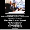 Andrew Howard proof of signing certificate