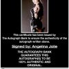 Angelina Jolie proof of signing certificate
