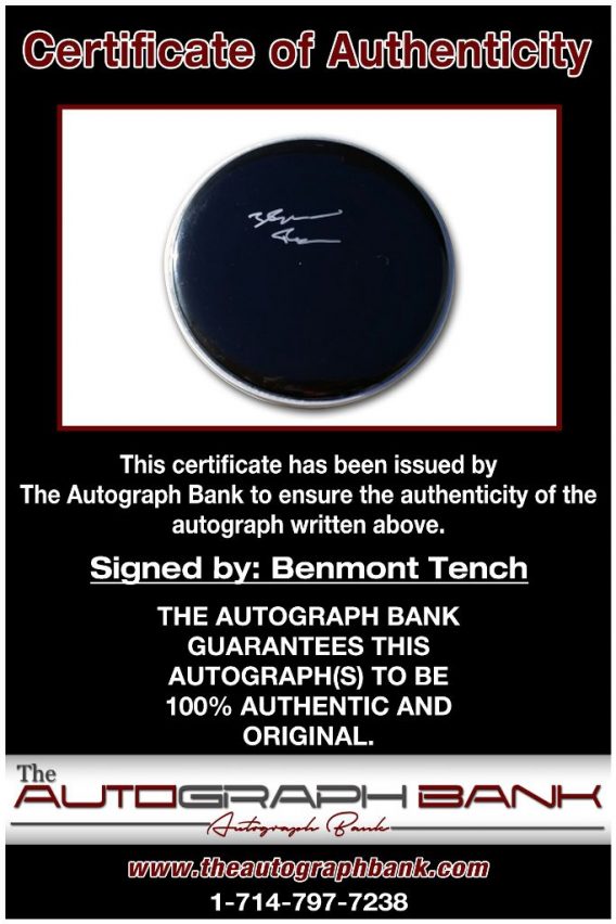 Benmont Tench proof of signing certificate