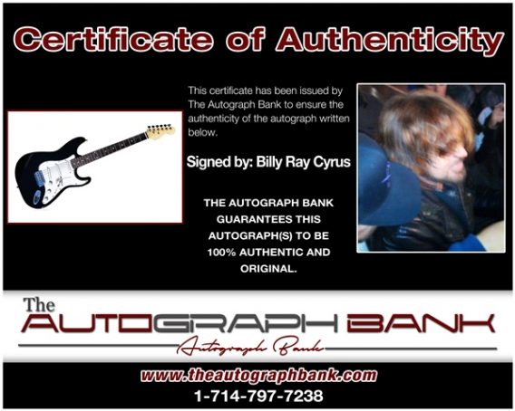 Billy Ray Cyrus proof of signing certificate
