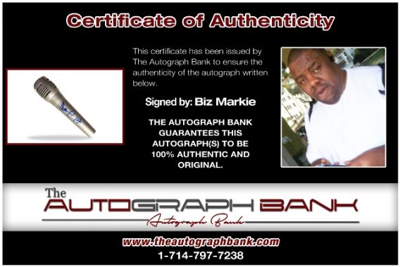 Biz Markie proof of signing certificate