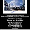 Brad Bird proof of signing certificate