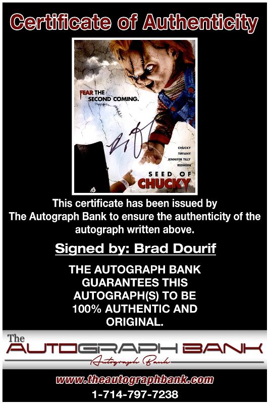 Brad Dourif proof of signing certificate