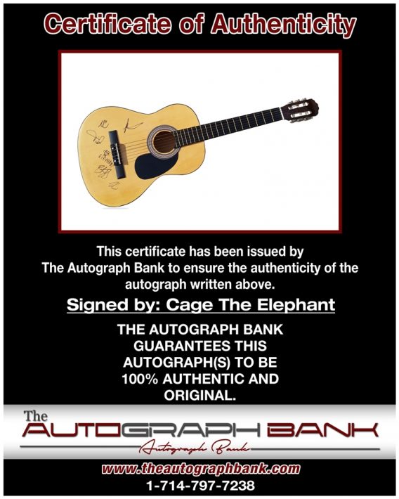 Cage The Elphant proof of signing certificate