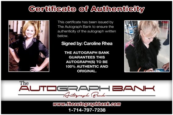 Caroline Rhea proof of signing certificate