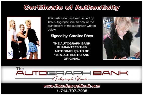 Caroline Rhea proof of signing certificate