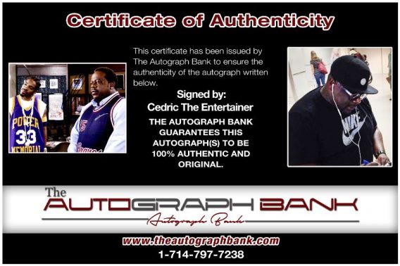 Cedric The Entertainer proof of signing certificate