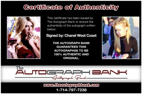 Chanel West proof of signing certificate