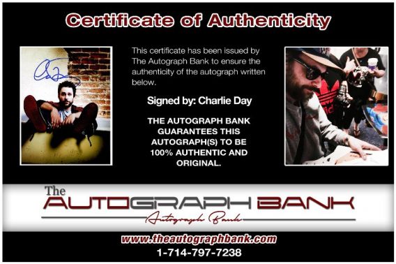Charlie Day proof of signing certificate