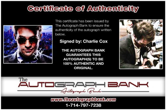Charlie Cox proof of signing certificate