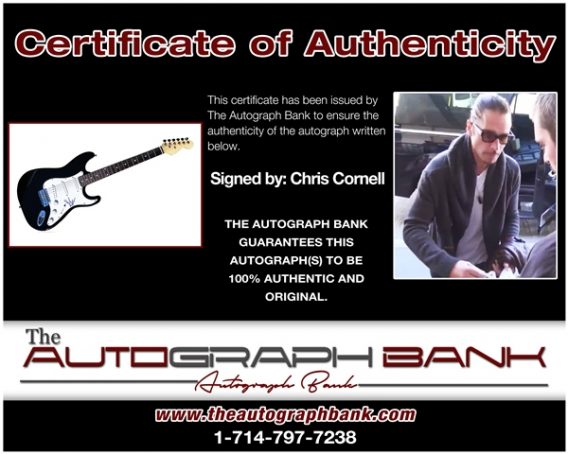 Chris Cornell proof of signing certificate