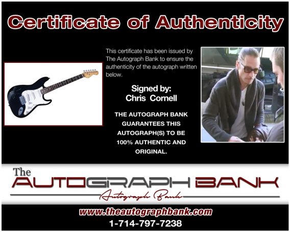 Chris Cornell proof of signing certificate