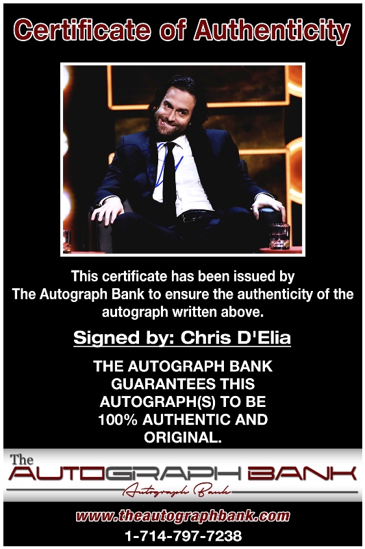 Chris D'Elia proof of signing certificate