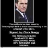 Clark Gregg proof of signing certificate