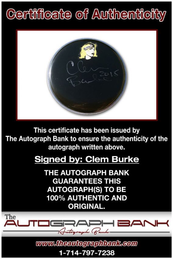 Clem Burke proof of signing certificate