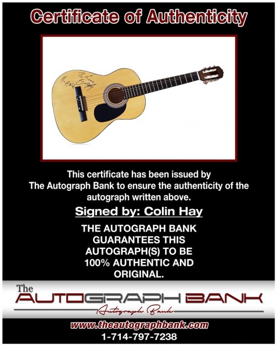 Colin Hay proof of signing certificate