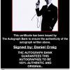 Daniel Craig proof of signing certificate