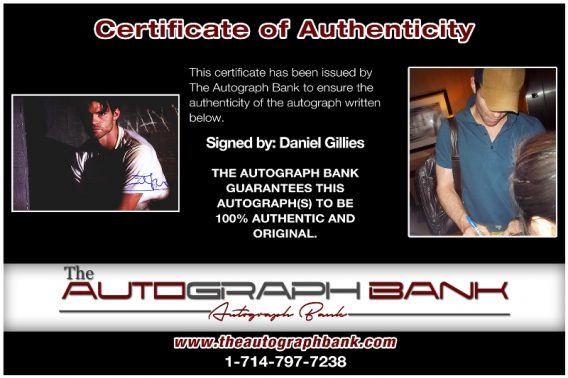 Daniel Gillies proof of signing certificate