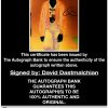David Dastmalchian certificate of authenticity from the autograph bank