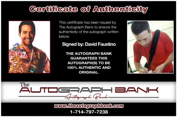 David Faustino proof of signing certificate