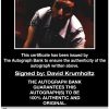 David Krumholtz proof of signing certificate