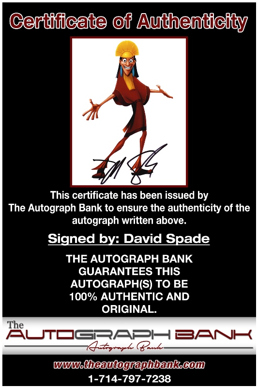 David Spade proof of signing certificate